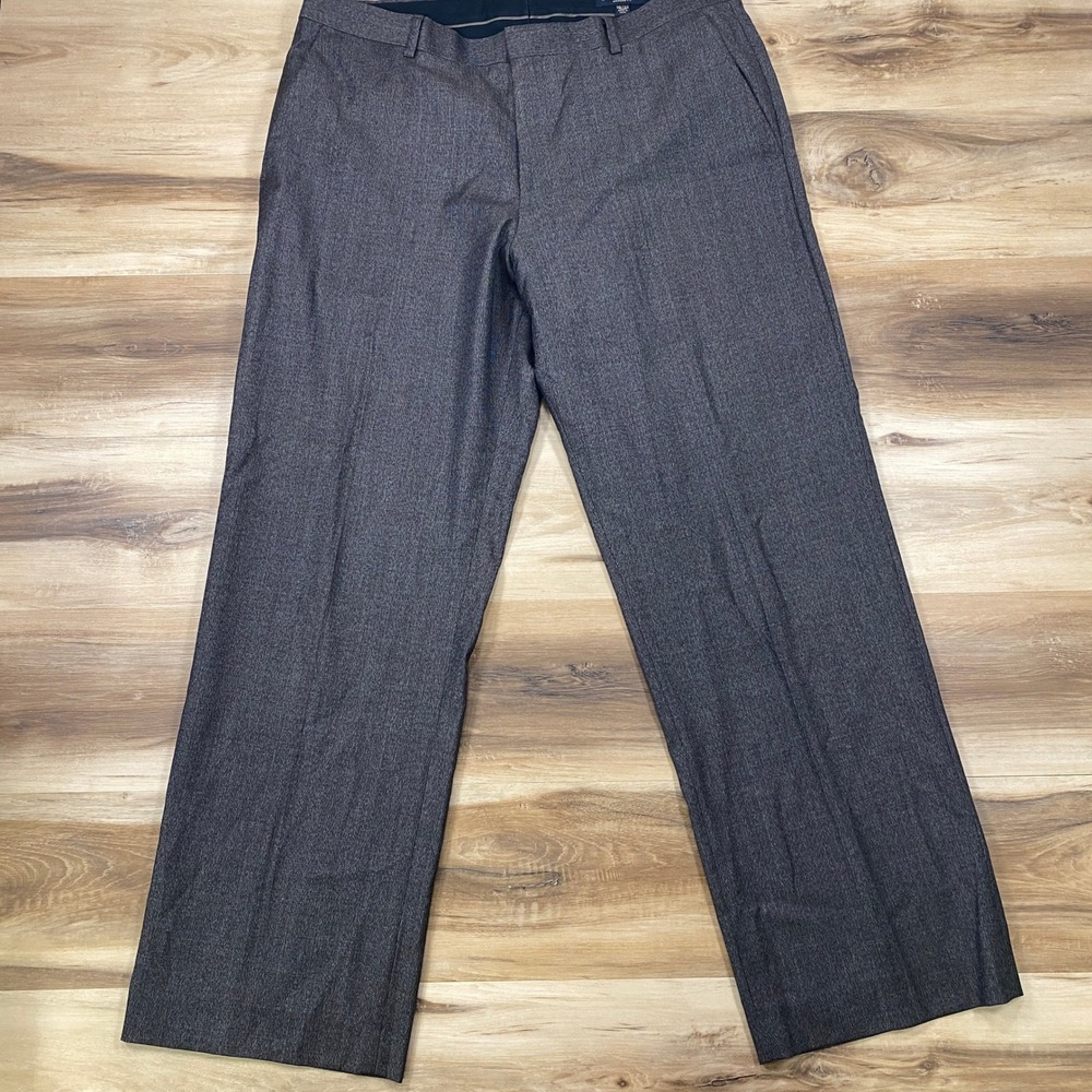 Banana Republic Dress Pants Men 38x32 Modern Fit 100% Wool Classic Brown Trouser